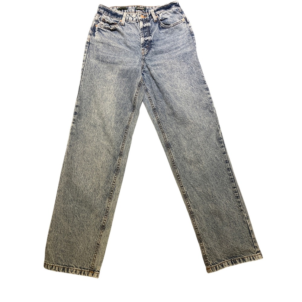 Wild Fable Jeans Womens 6 Blue High Rise Button Fly Straight Leg Acid Wash Denim - Picture 1 of 9